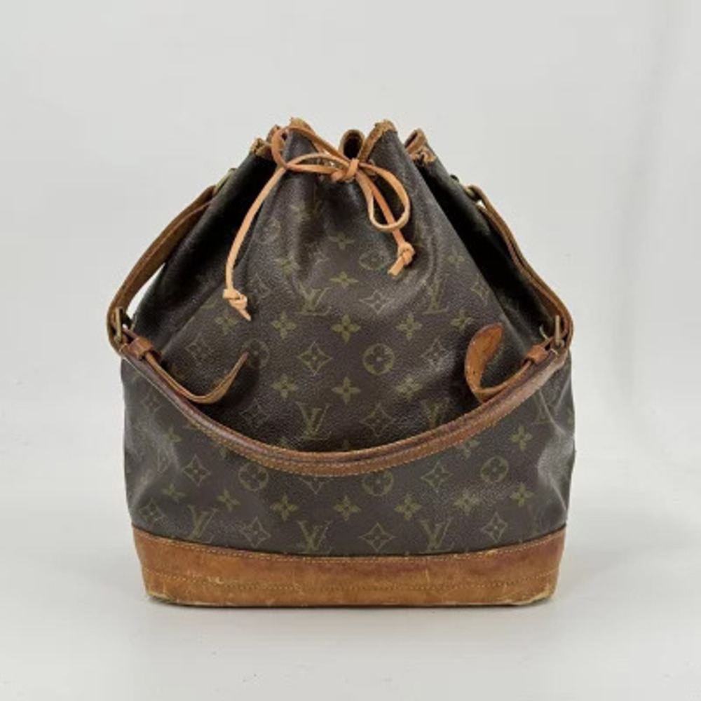 Louis Vuitton Noe Monogram Canvas Drawstring Shoulder Bag Brown